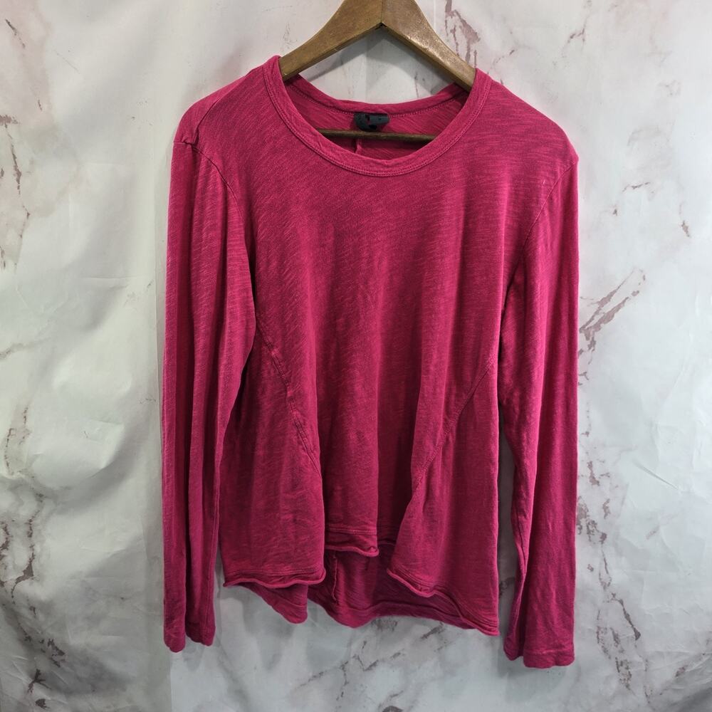 Anthropologie T Shirt Womens Medium Pink Long Sleeve Tee Left Of Center Hot